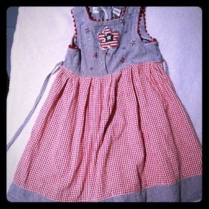 Patriotic summer dress size 6x NWOT red white blue